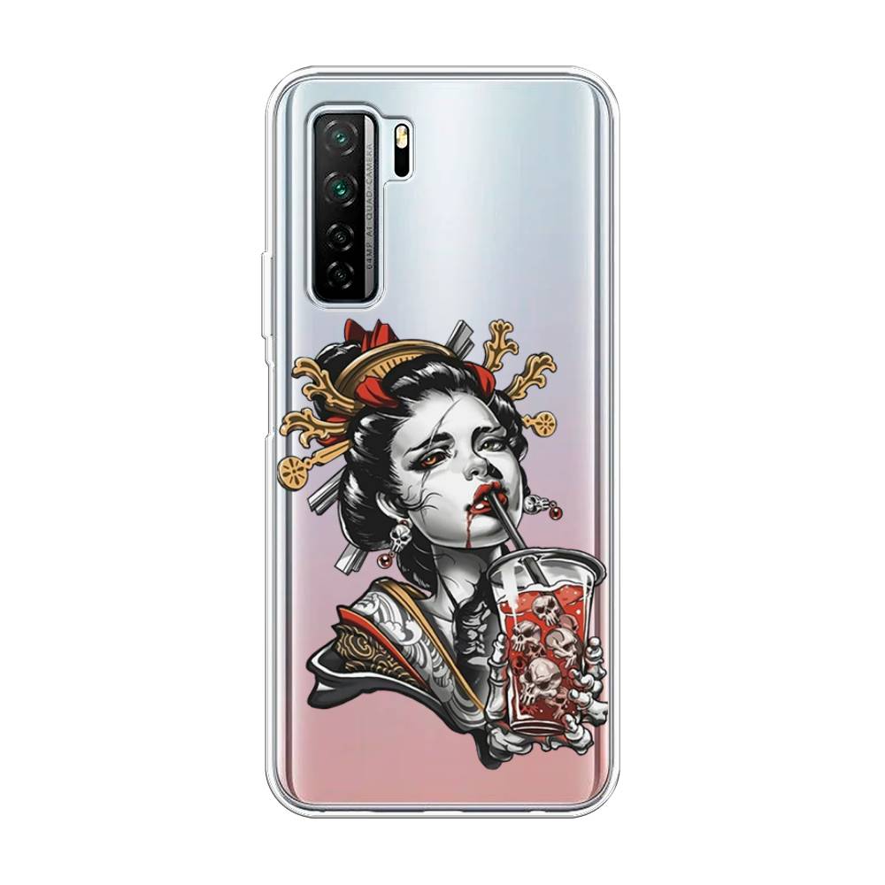

Чехол на Huawei Nova 7 SE "Опасная гейша", Красный;черный;серый, 6102950-4