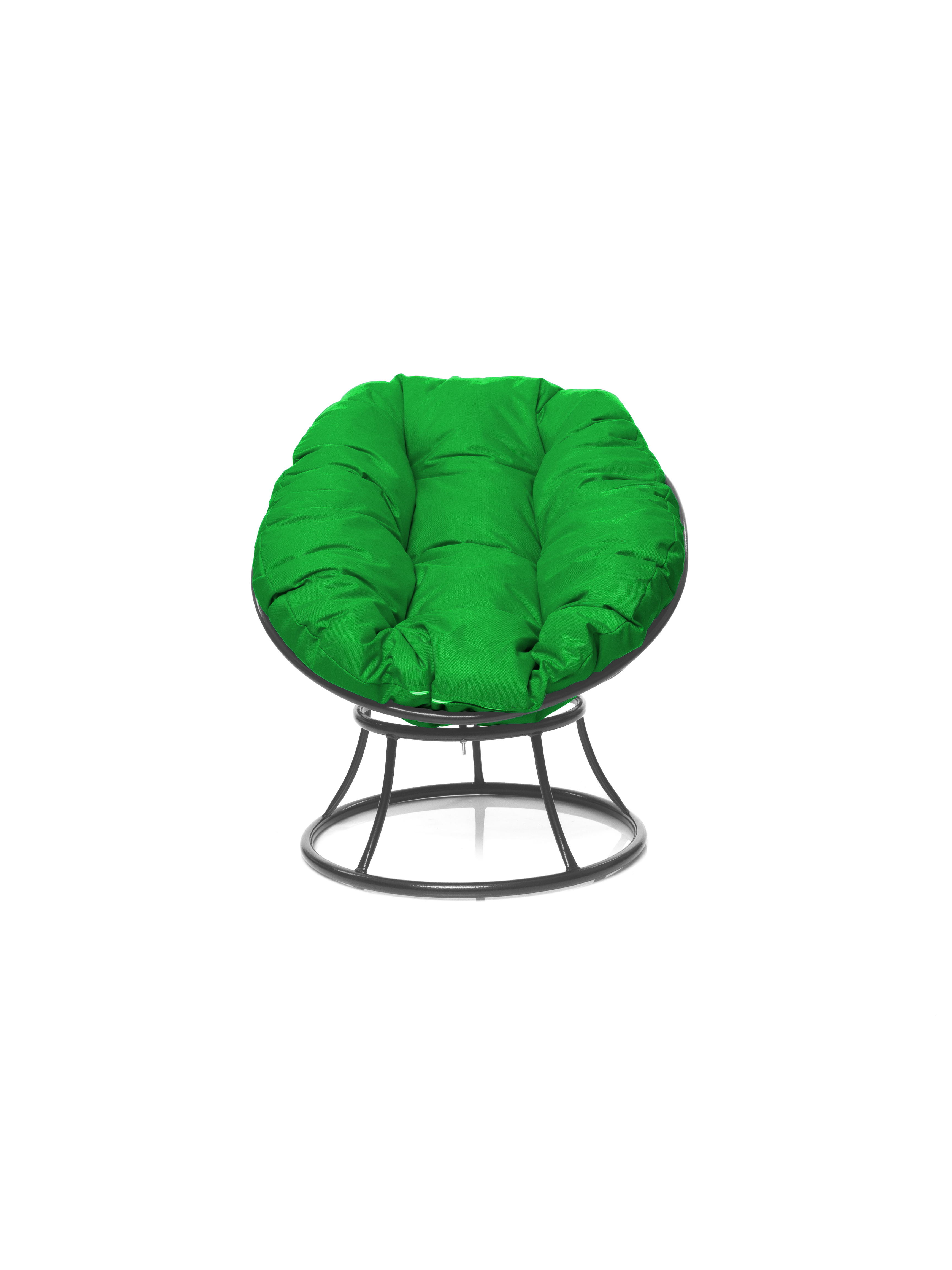 Кресло Мини без ротанга серое, зелёная подушка 23073877