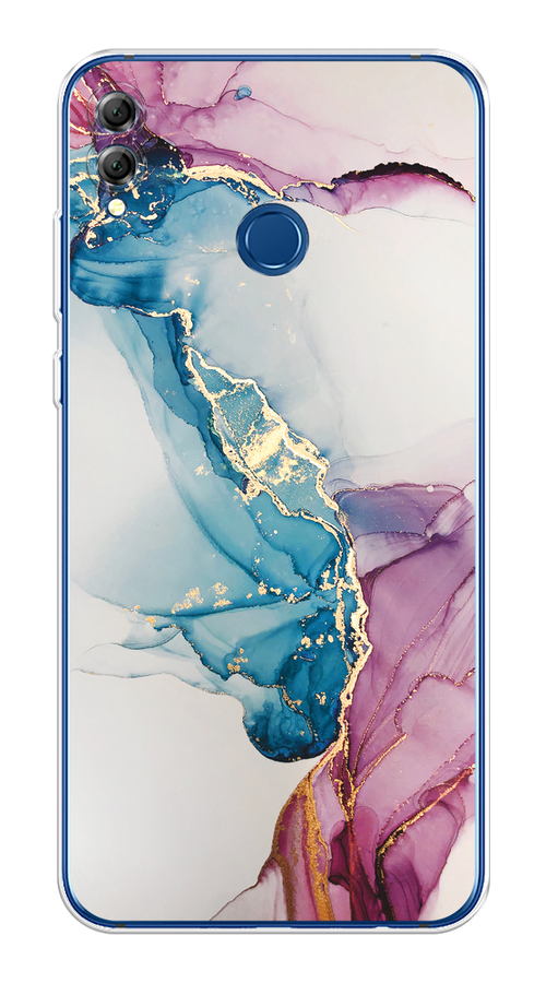 

Чехол на Honor 8X "Розовые разводы рисунок", Синий;розовый, 66750-3