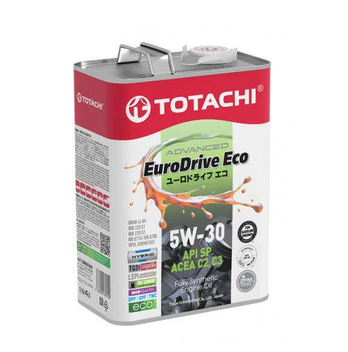 

Моторное масло TOTACHI EURODRIVE ECO Fully Synthetic 5W30 API SP ACEA C2/C3 ILSAC GF-6A 4л