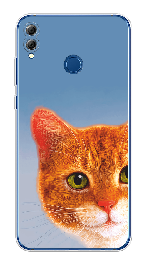 

Чехол на Honor 8X / Хонор 8Х "Любопытный котик", Коричневый, 66750-1