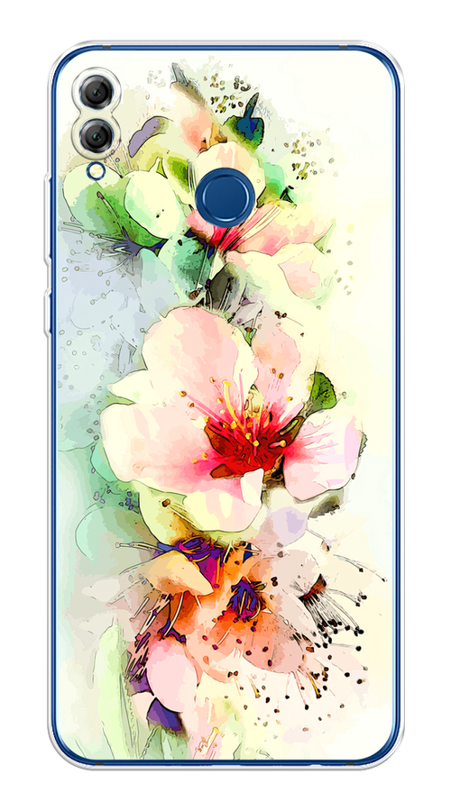 

Чехол на Honor 8X / Хонор 8Х "Нежные цветы", Зеленый;розовый, 66750-2