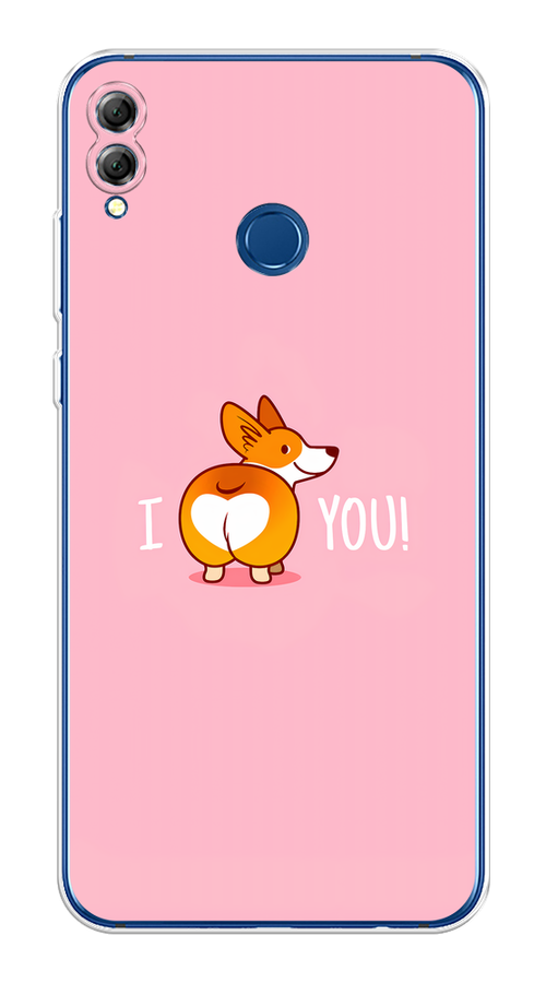 

Чехол на Honor 8X / Хонор 8Х "Корги I love you", Розовый;коричневый;белый, 66750-1