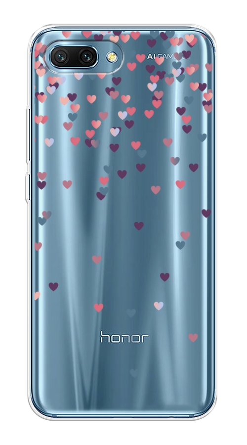 

Чехол на Honor 10 "Посыпка сердечки", Розовый;фиолетовый, 65350-3