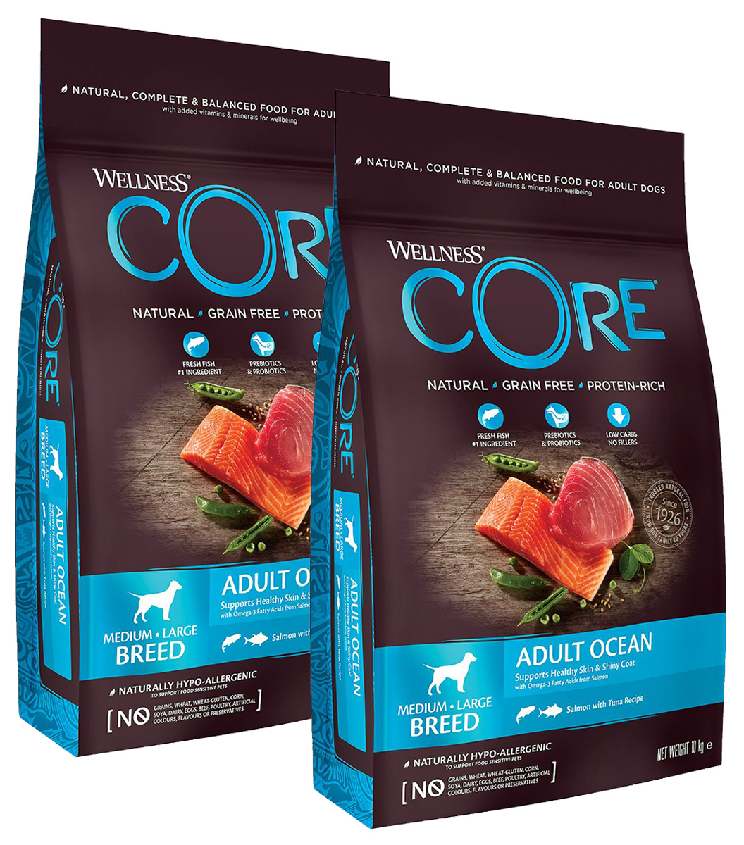 

CORE CORE OCEAN DOG ADULT беззерновой для взрослых собак средних и крупных пород с лососем