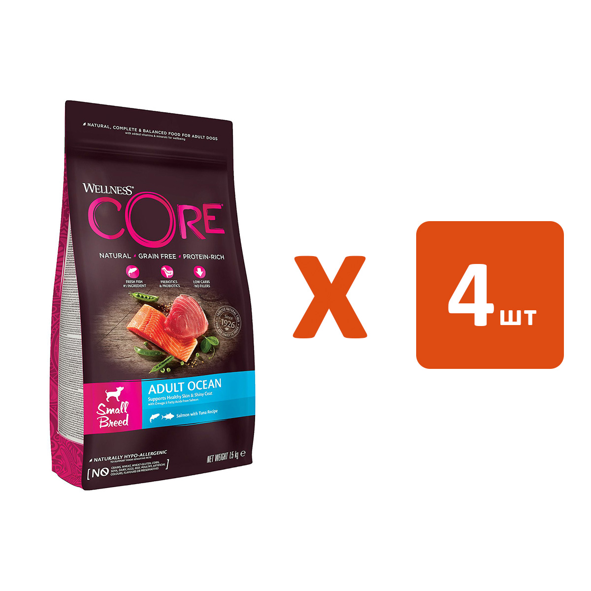 

CORE CORE OCEAN DOG ADULT SMALL BREED беззерновой для взрослых собак маленьких пород с лос