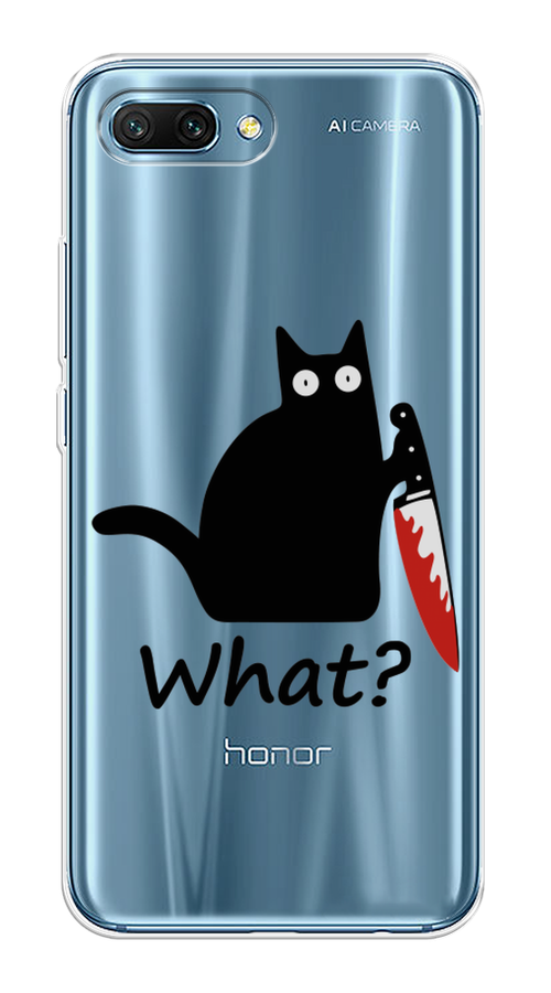 

Чехол на Honor 10 "Котик с ножом", Черный;красный, 65350-6