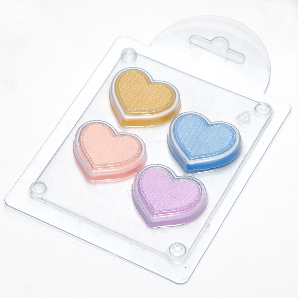 

Форма для шоколада пластиковая AnyMolds вязаное сердце 2 мини, Прозрачный