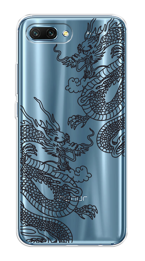 

Чехол на Honor 10 "Два китайских дракона", Серый;черный, 65350-1