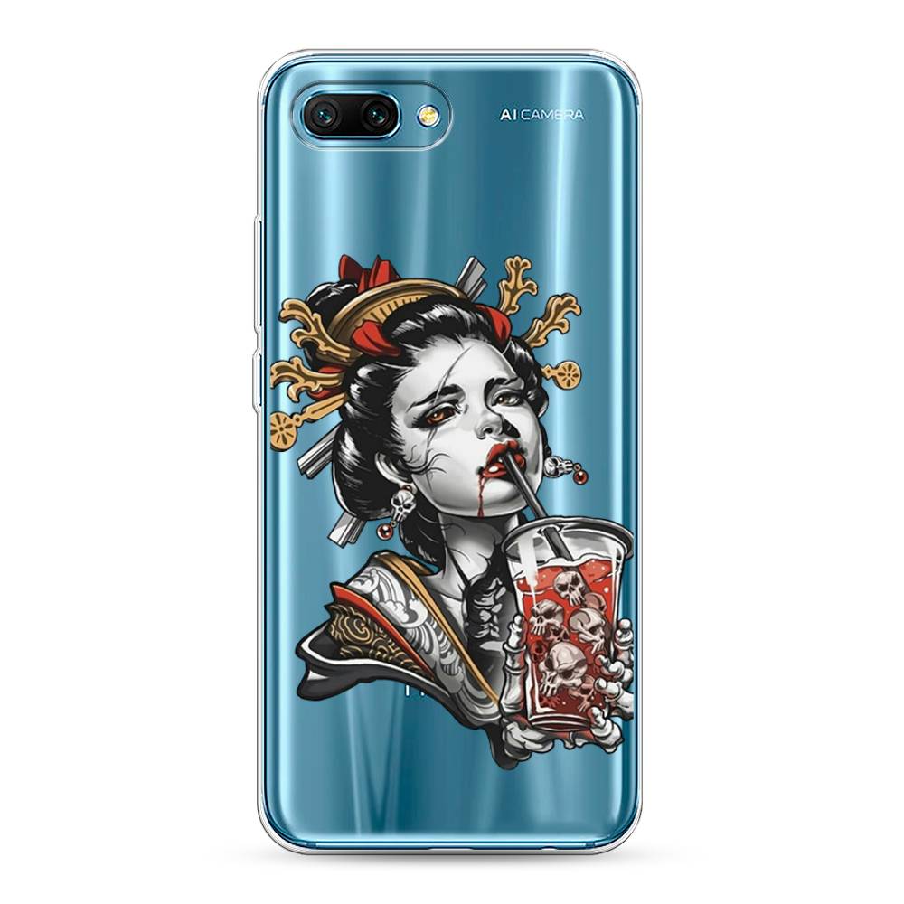 

Чехол для Honor 10 "Опасная гейша", Красный;черный;серый, 65350-4