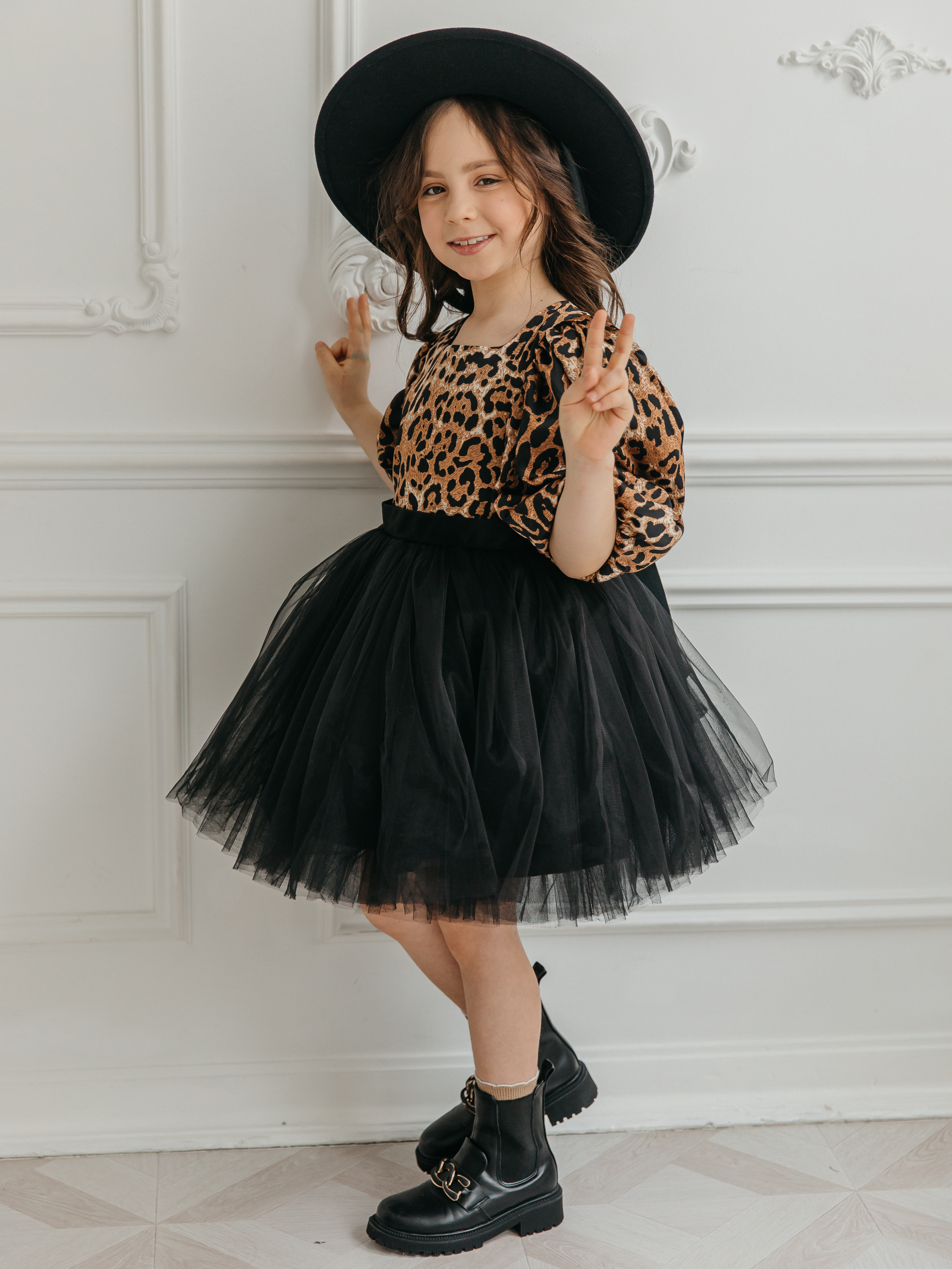 Платье детское Роскошь с детства Софи, черный, 116