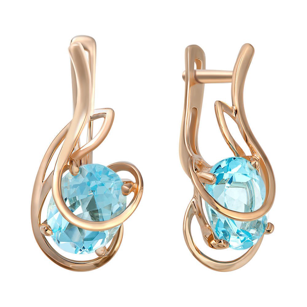 

Серьги из красного золота 585Gold 202000141, топаз, 202000141