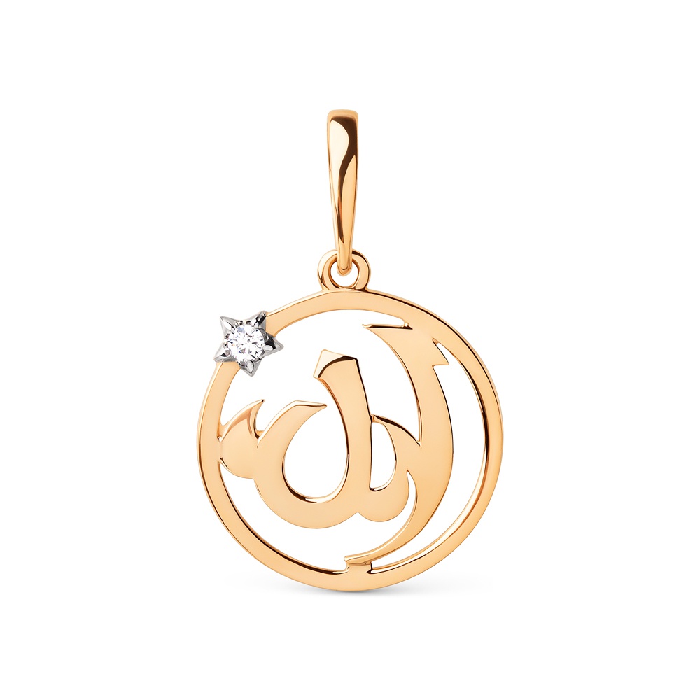

Подвеска из красного золота 585Gold 603006077, фианит, 603006077
