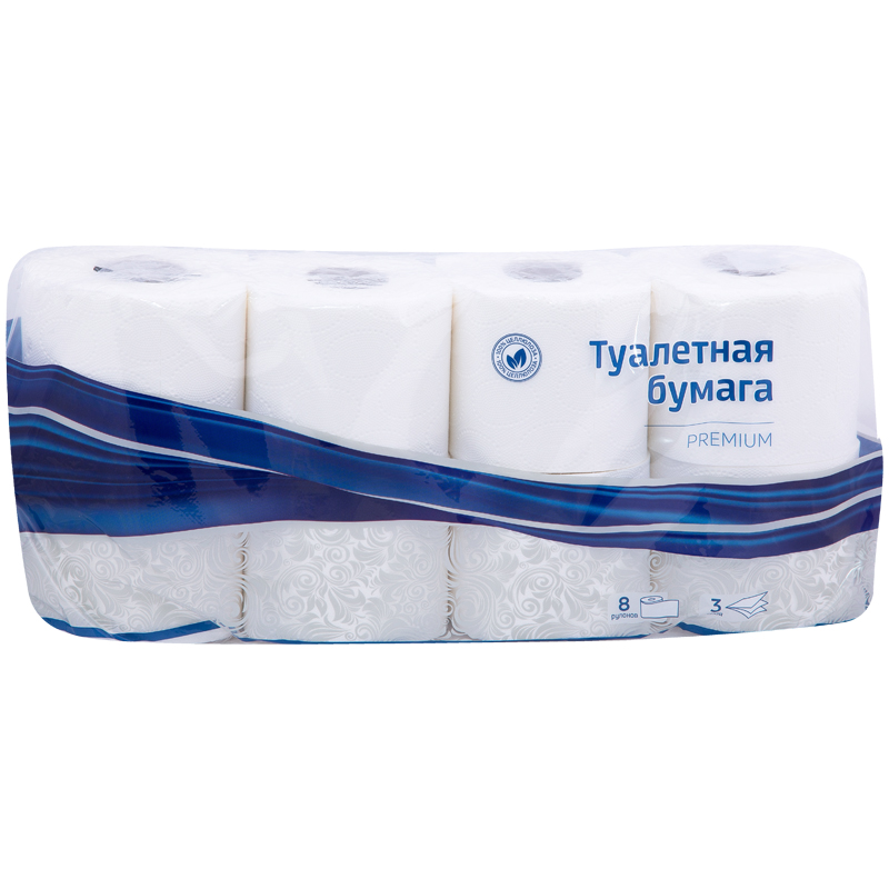 Бумага туалетная 3-слойная OfficeClean Premium белая 14.5м 8 рул/уп 6 уп. туалетная бумага zeno premium lavender трёхслойная 12 рулонов