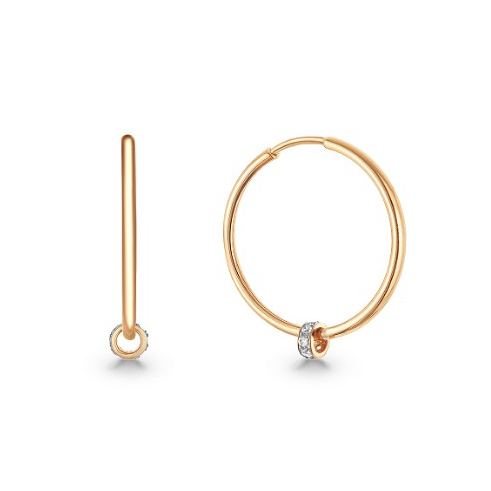 

Серьги конго из красного золота ЯХОНТ Золотой 221536, фианит, 221536