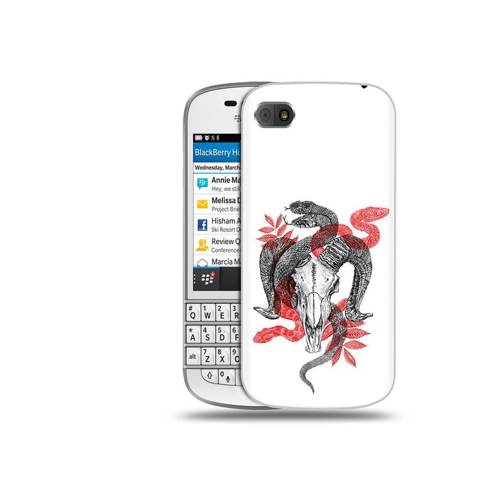 

Чехол MyPads Tocco для BlackBerry Q10 змея в черепе рисунок, Прозрачный, Tocco