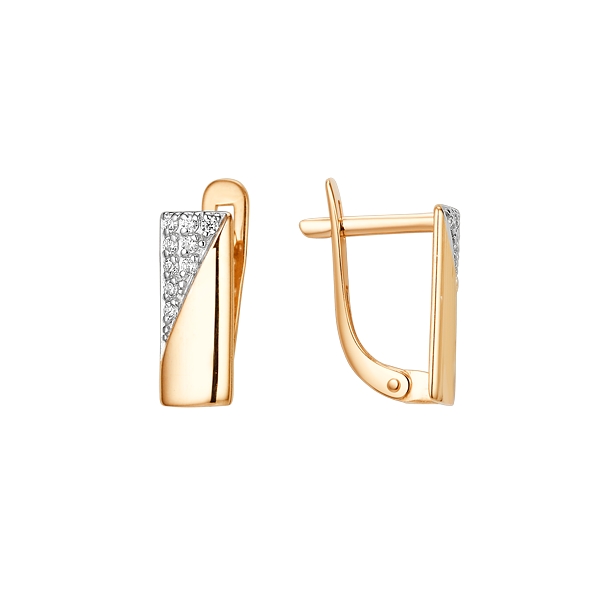 

Серьги из красного золота ЯХОНТ Золотой 254659, фианит, 254659