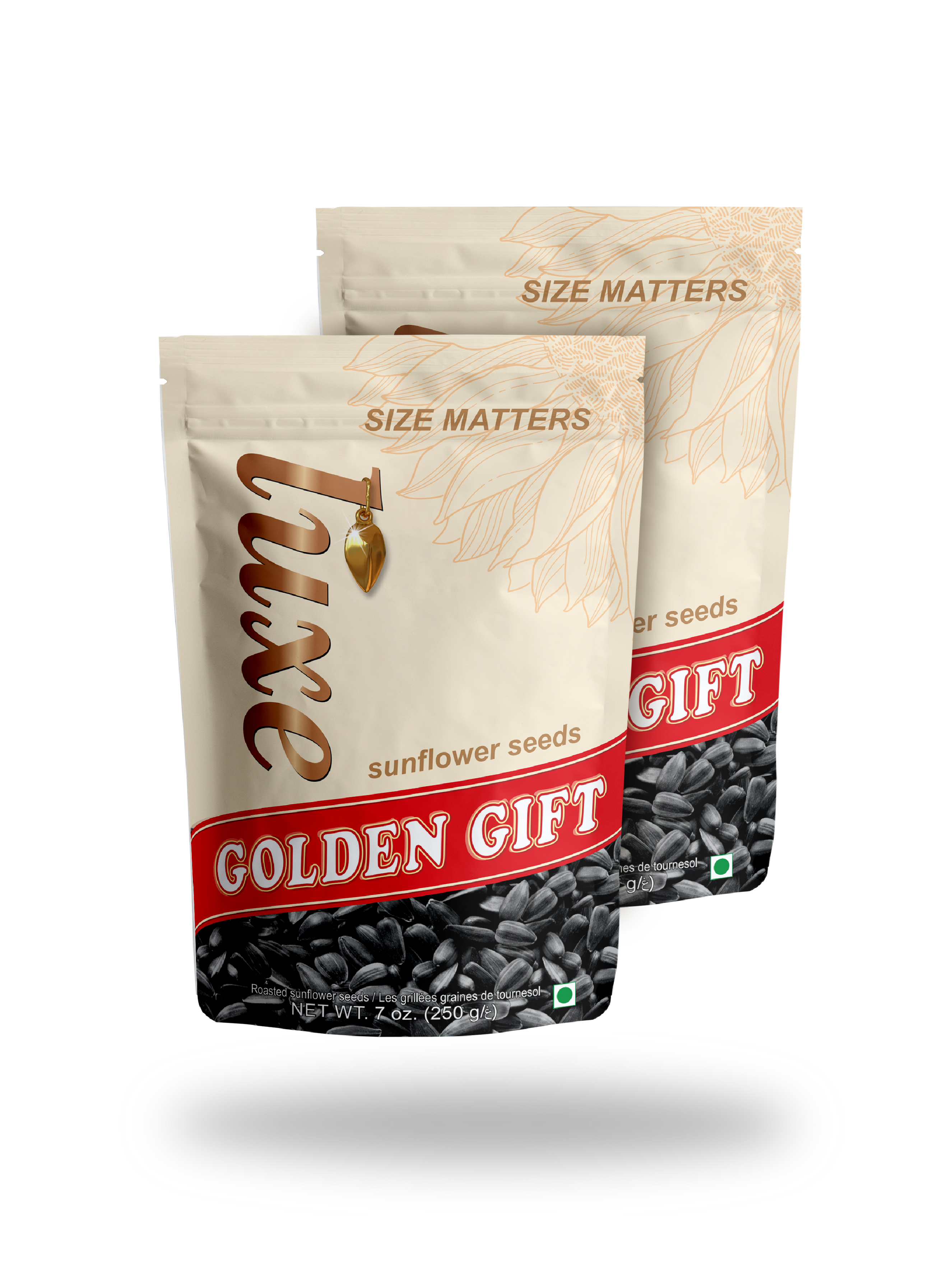 

Семечки подсолнечные жареные Golden Gift Luxe, 250 г х 2 шт