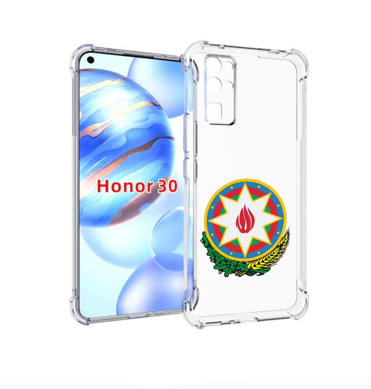 

Чехол бампер MyPads герб-азербаиджан-2 для Honor 30 (BMH-AN10), Прозрачный, Tocco