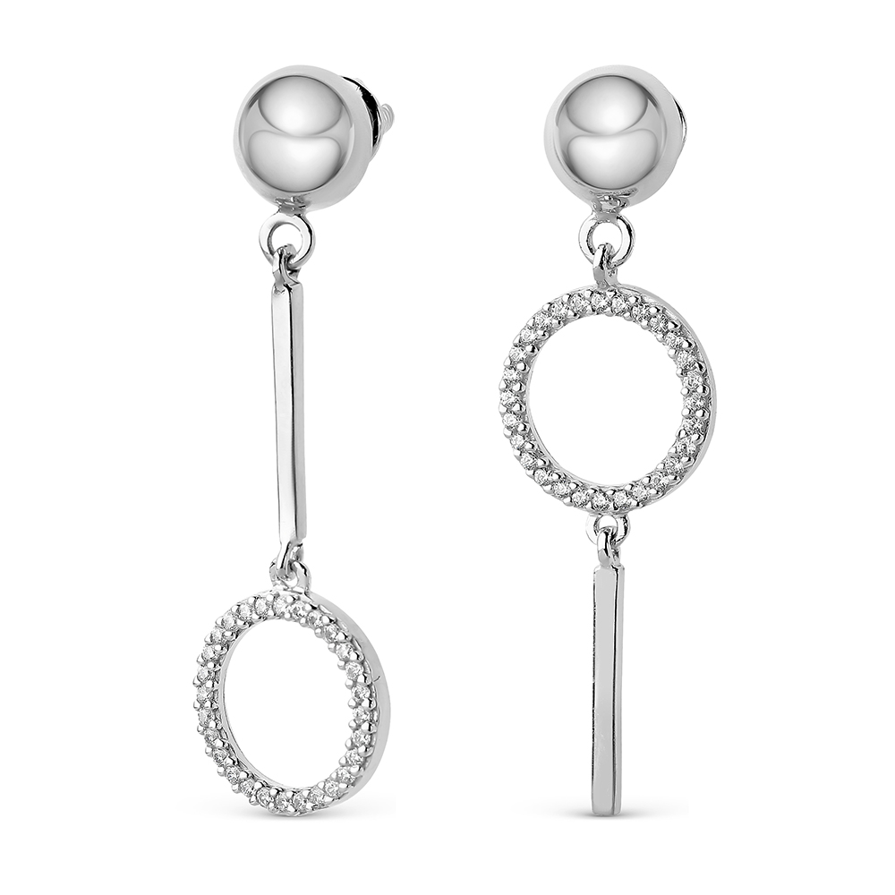 

Серьги из серебра с фианитом ЯХОНТ Ювелирный 221846, 221846