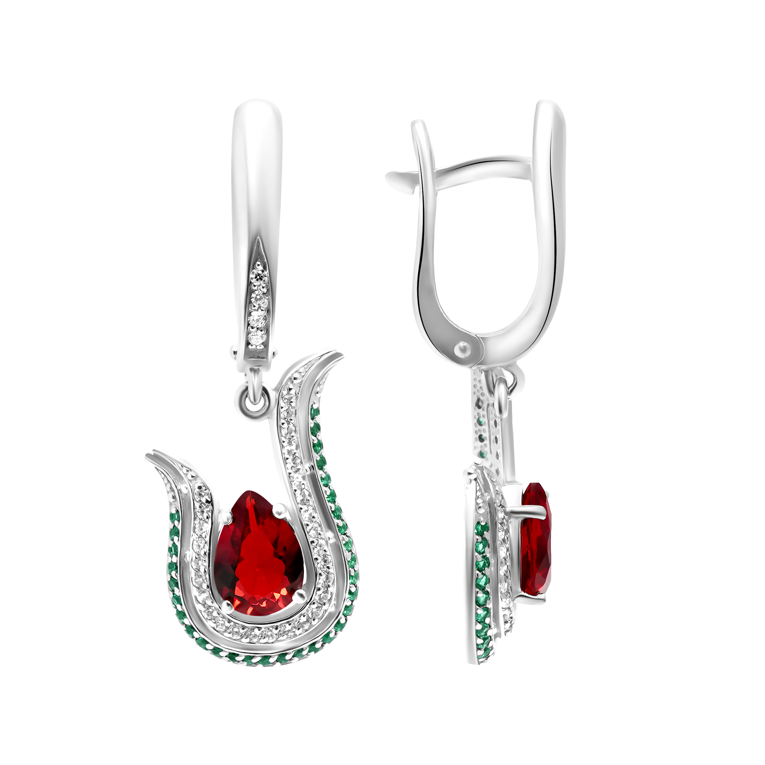 

Серьги из серебра с кристаллом ювелирным, фианитом ЯХОНТ Ювелирный 2699511, 2699511