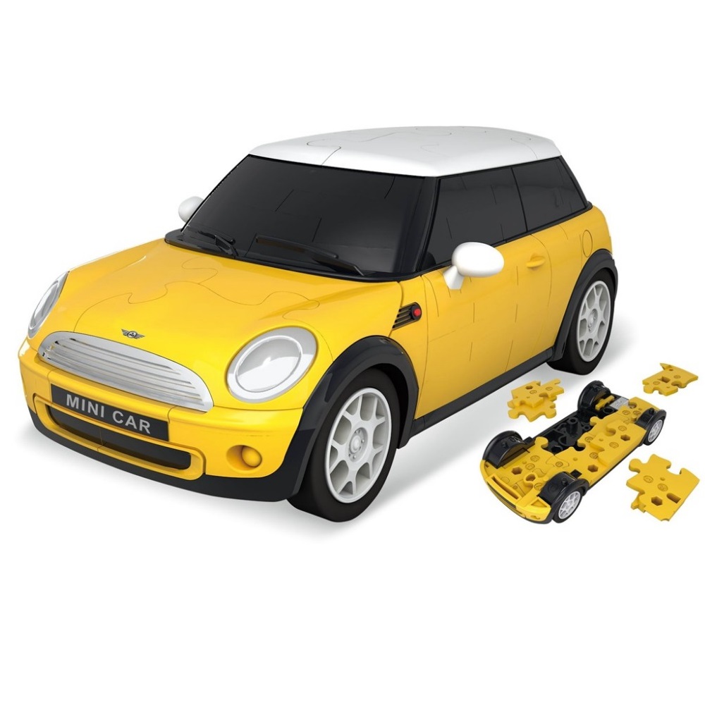 фото Пазл 3d abtoys модель автомобиля 64 детали, масштаб 1:32 - ba2616-yellow