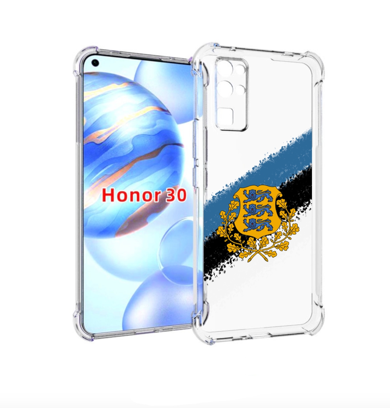 

Чехол бампер MyPads герб флаг эстонии-2 для Honor 30 (BMH-AN10), Прозрачный, Tocco