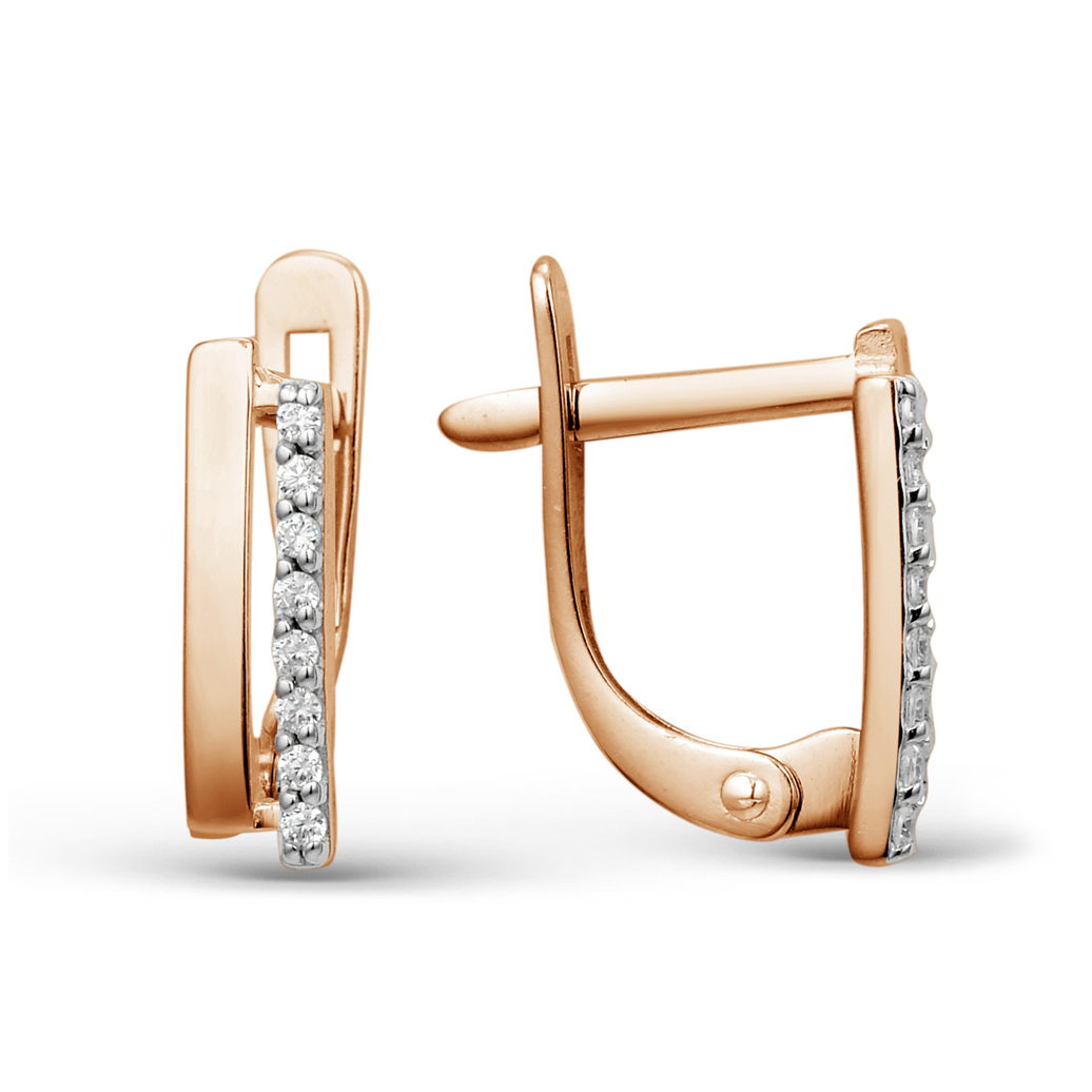 

Серьги из красного золота ЯХОНТ Золотой 254615, фианит, 254615