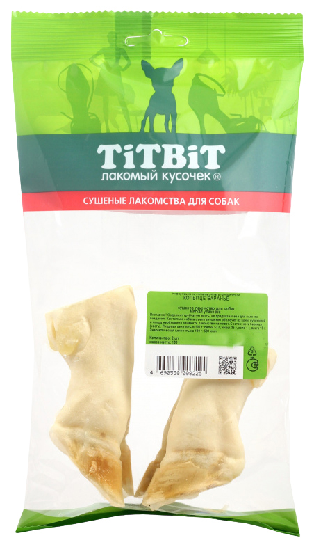 

Лакомство для собак TitBit Копытце баранье, 2 шт, 103 г