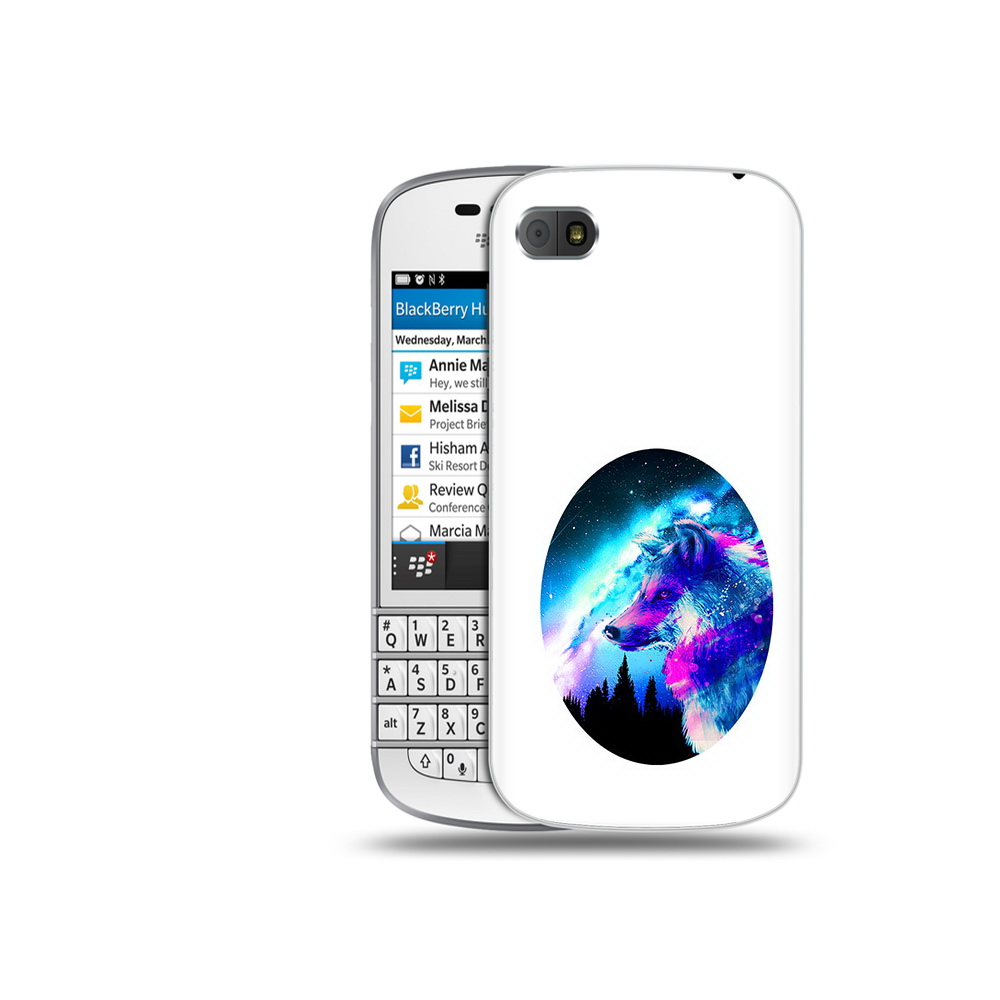 

Чехол MyPads Tocco для BlackBerry Q10 голубой волк, Прозрачный, Tocco