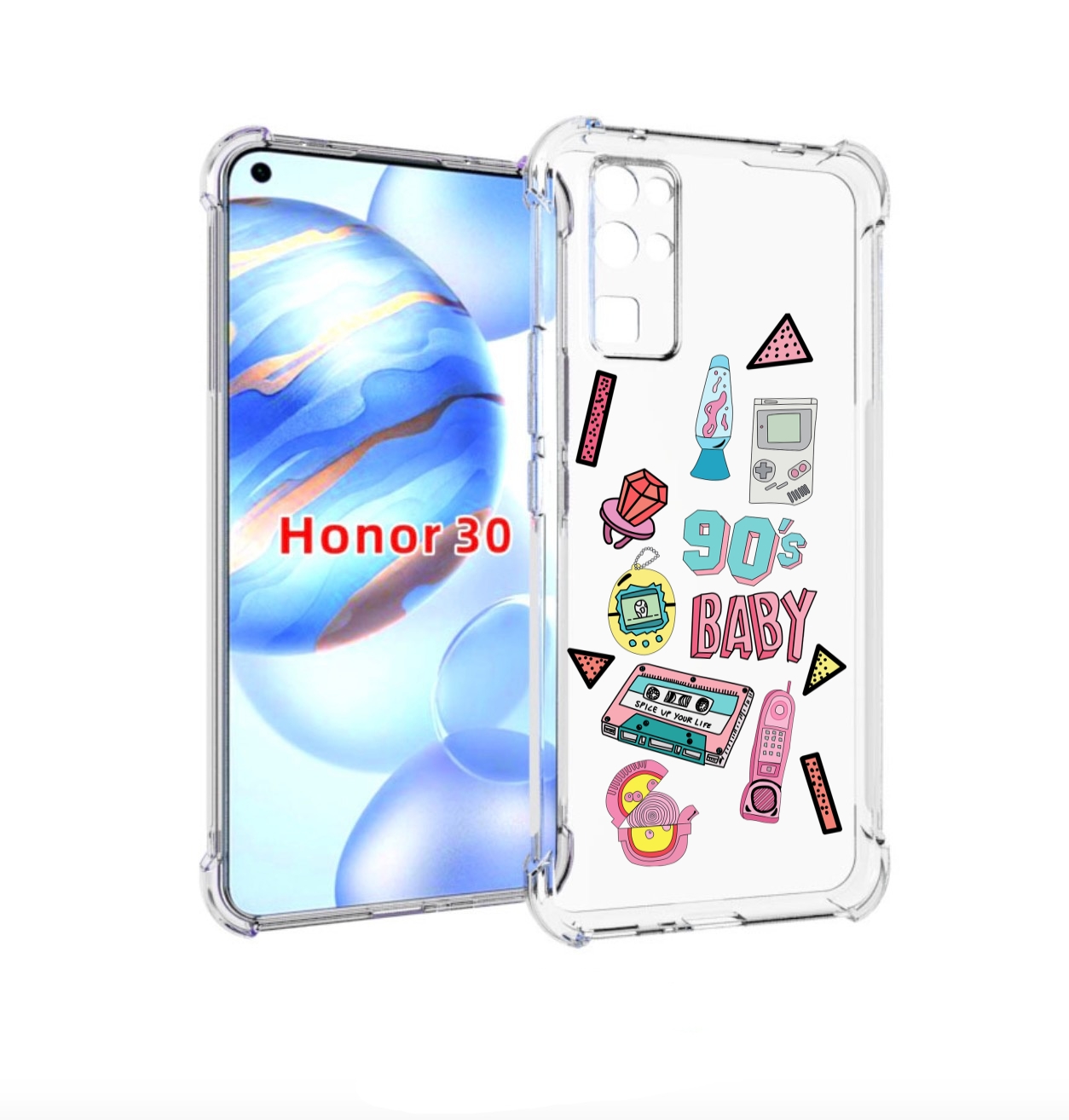 

Чехол бампер MyPads гаджеты-90х для Honor 30 (BMH-AN10) противоу, Прозрачный, Tocco