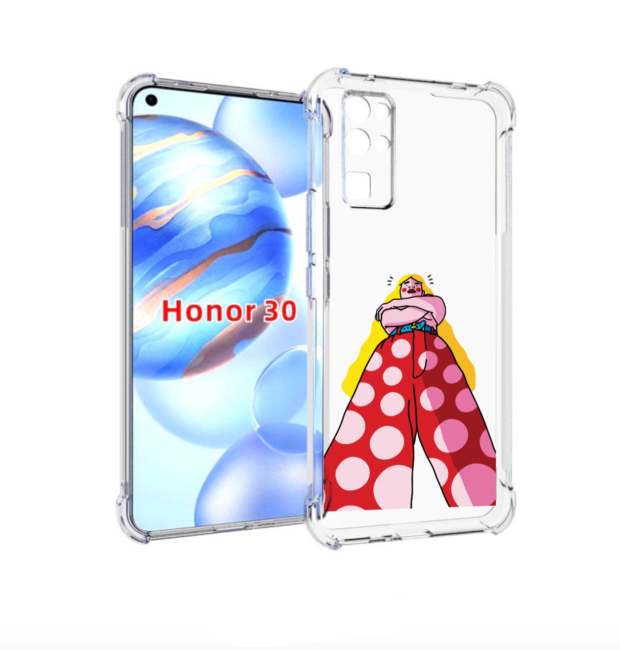 

Чехол бампер MyPads высокая-девушка для Honor 30 (BMH-AN10) прот, Прозрачный, Tocco
