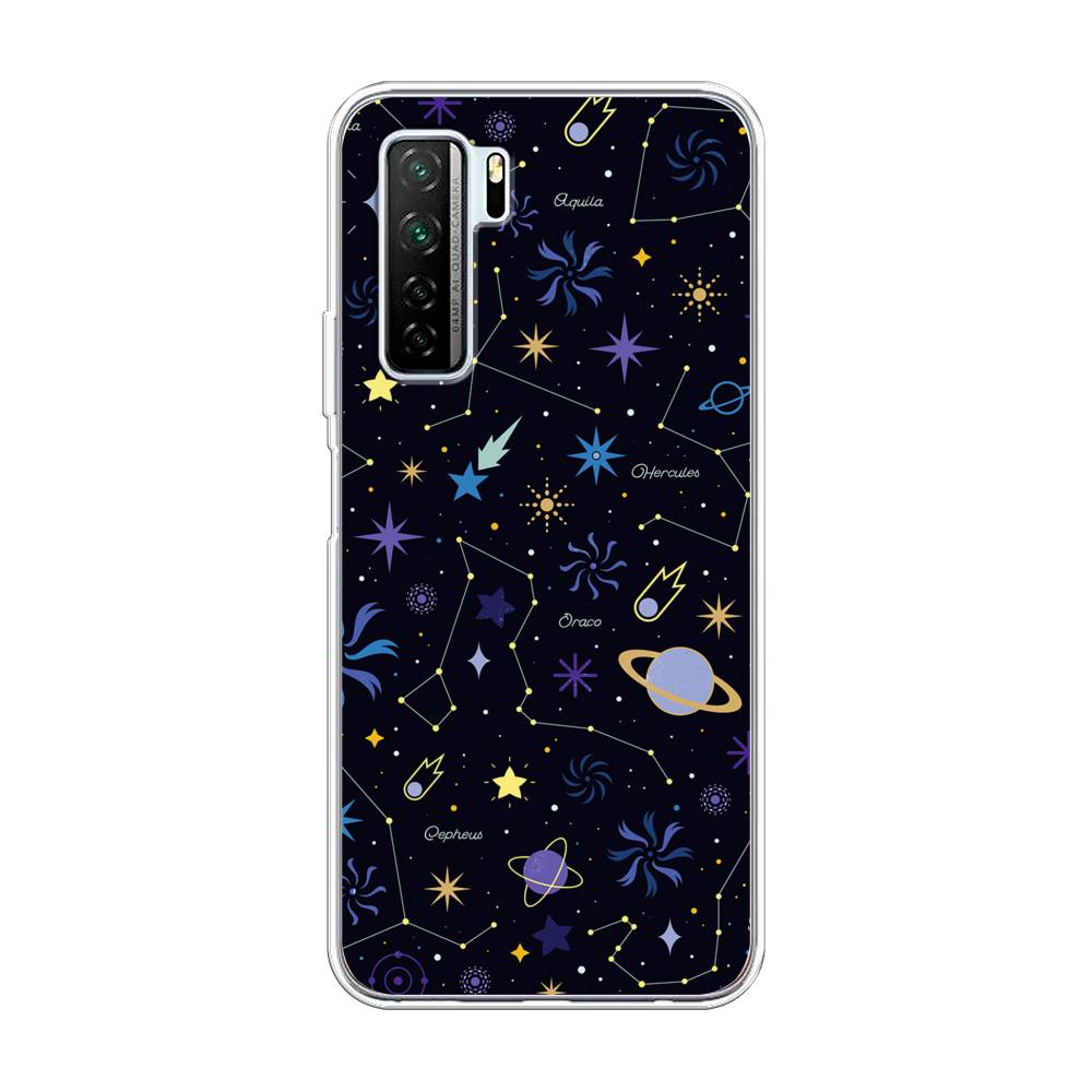 

Чехол на Huawei Nova 7 SE "Цветной космос", Желтый, 6102950-2