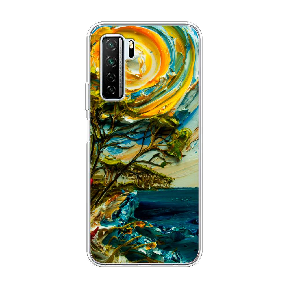 

Чехол на Huawei Nova 7 SE "Солнце живопись", Желтый;синий, 6102950-4