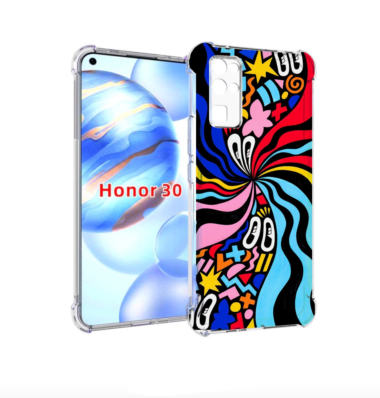 

Чехол бампер MyPads волнистая-абстракция для Honor 30 (BMH-AN10), Прозрачный, Tocco