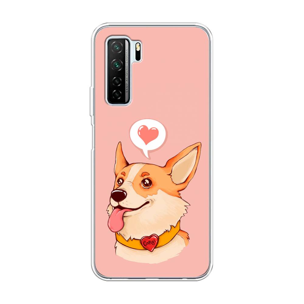 

Чехол на Huawei Nova 7 SE "Корги язык", Розовый;коричневый, 6102950-1