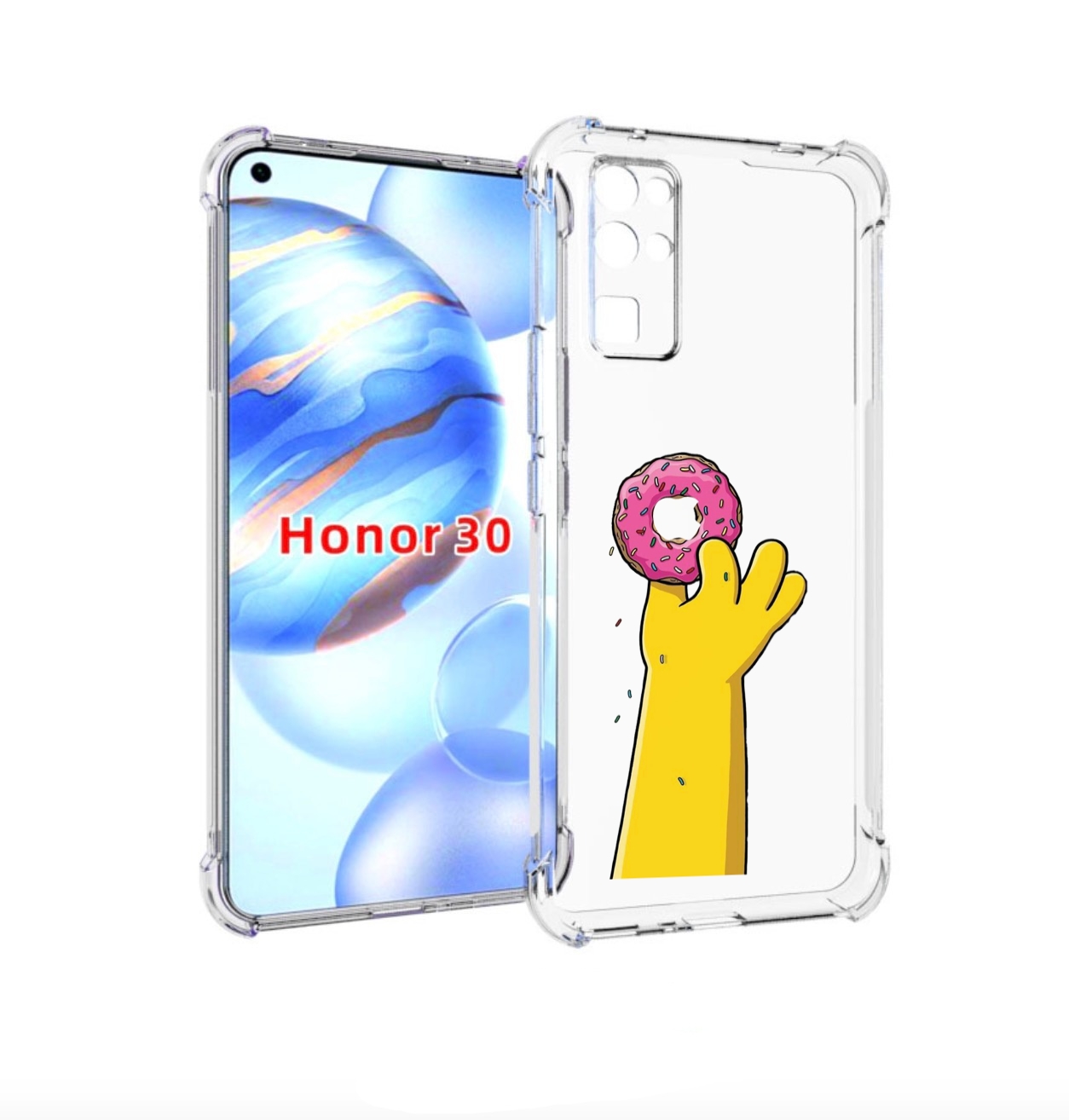 

Чехол бампер MyPads вкусный-пончик для Honor 30 (BMH-AN10) проти, Прозрачный, Tocco