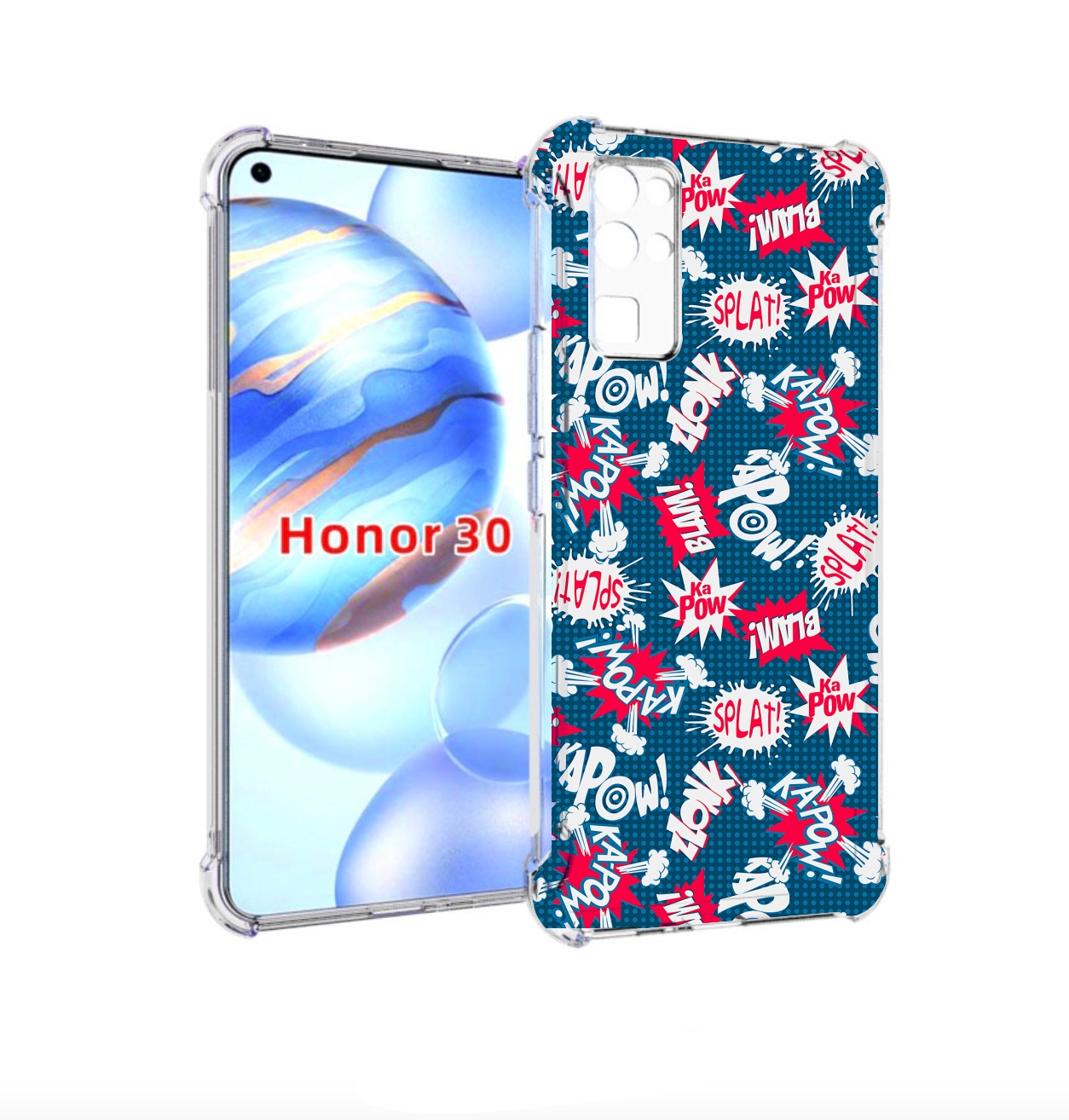 

Чехол бампер MyPads взрывной-принт для Honor 30 (BMH-AN10) проти, Прозрачный, Tocco