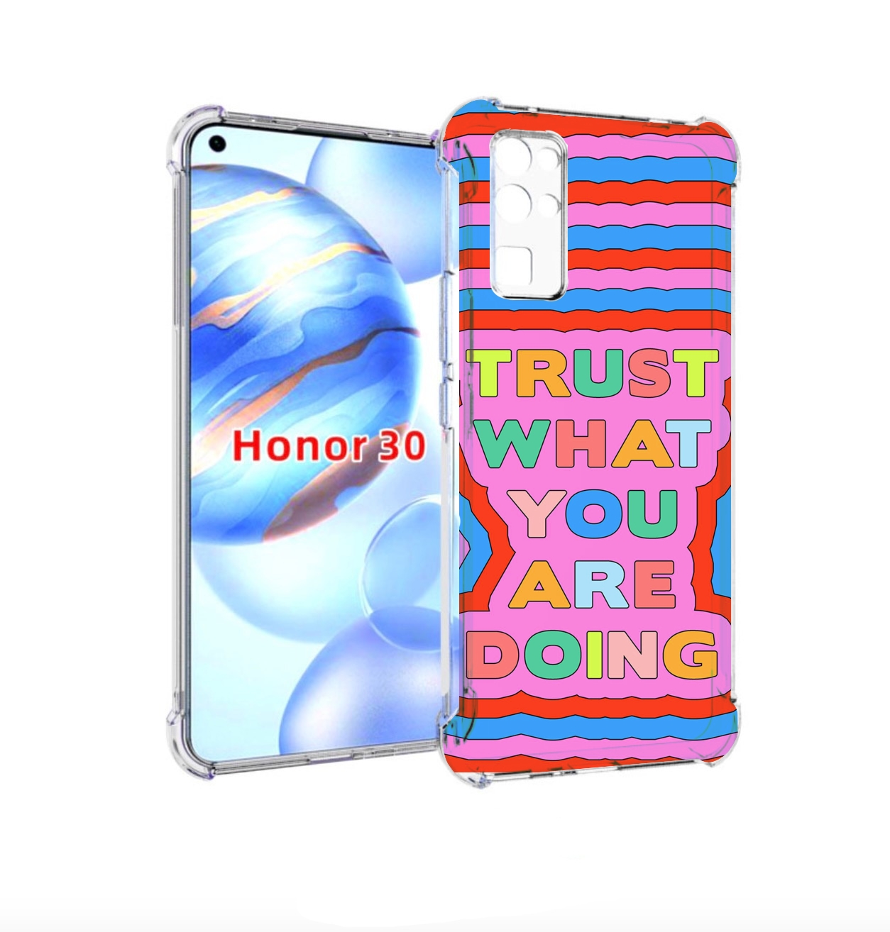 

Чехол бампер MyPads верь-в-то-что-ты-делаешь для Honor 30 (BMH-A, Прозрачный, Tocco