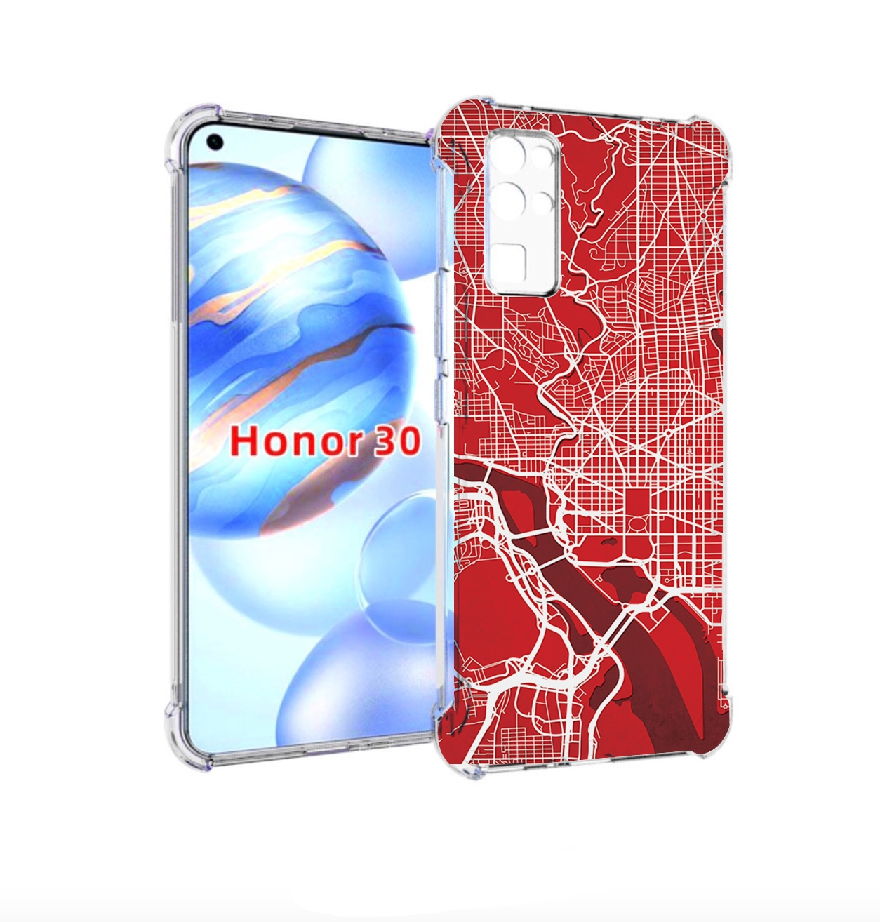

Чехол бампер MyPads векторная-карта для Honor 30 (BMH-AN10) прот, Прозрачный, Tocco