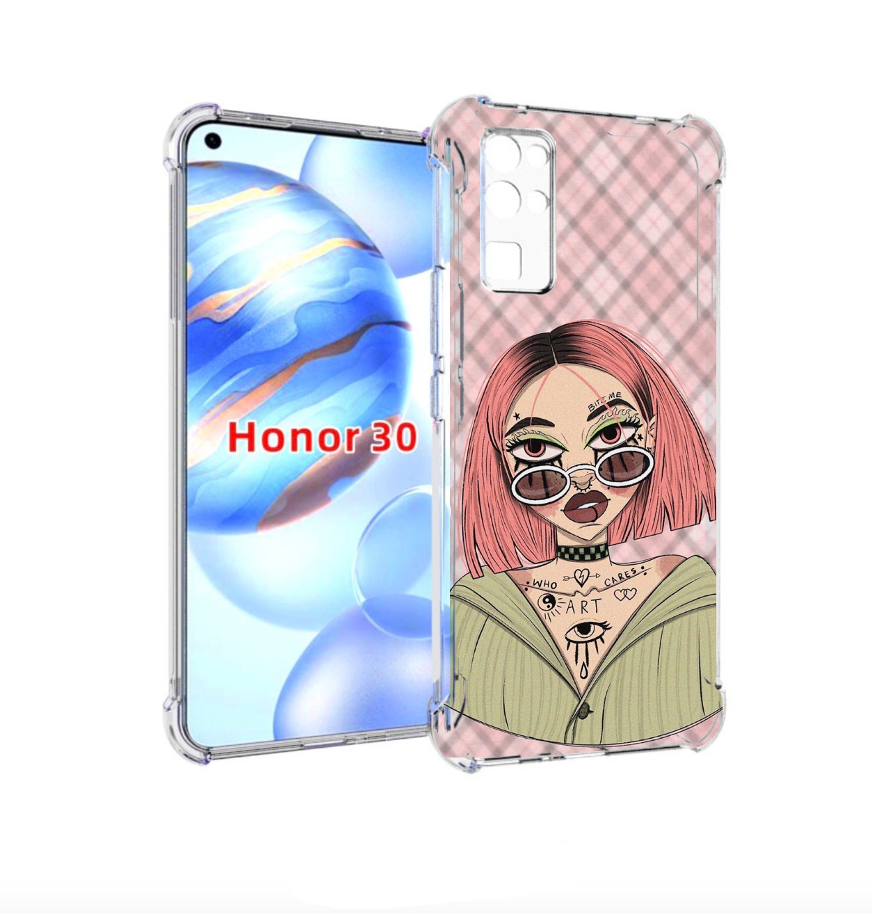 

Чехол бампер MyPads бунтарка-девочка для Honor 30 (BMH-AN10) про, Прозрачный, Tocco
