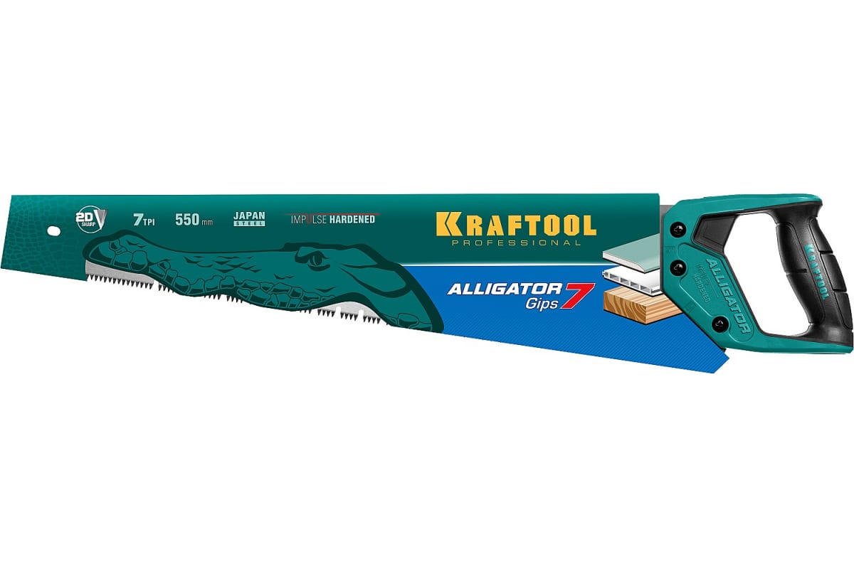 

Ножовка по гипсокартону KRAFTOOL Alligator GIPS 7, 550 мм