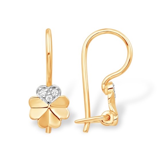 

Серьги из красного золота ЯХОНТ Золотой 2726722, фианит, 2726722