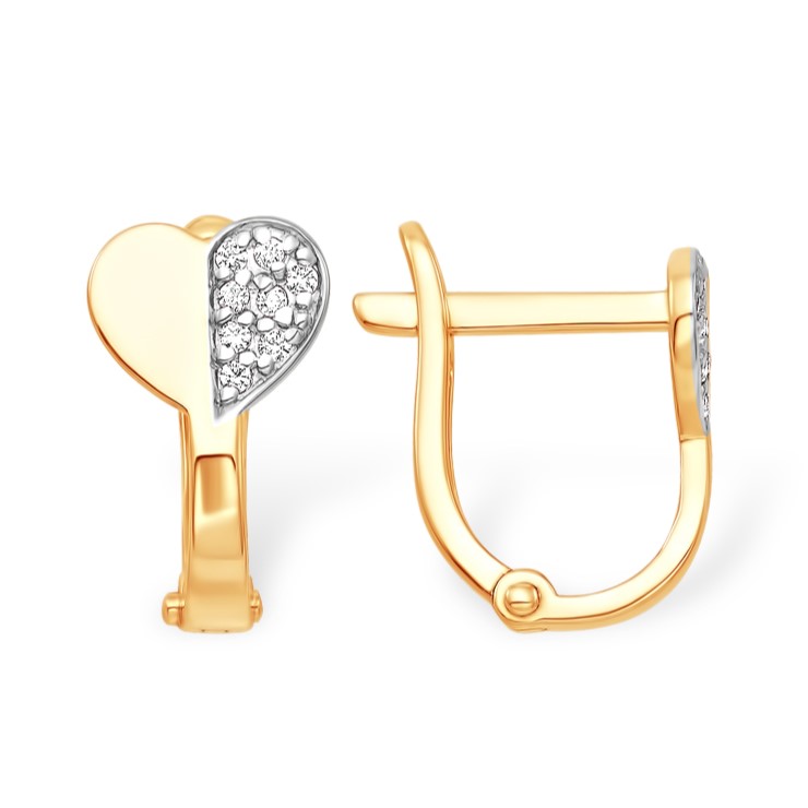 

Серьги из красного золота ЯХОНТ Золотой 2726721, фианит, 2726721
