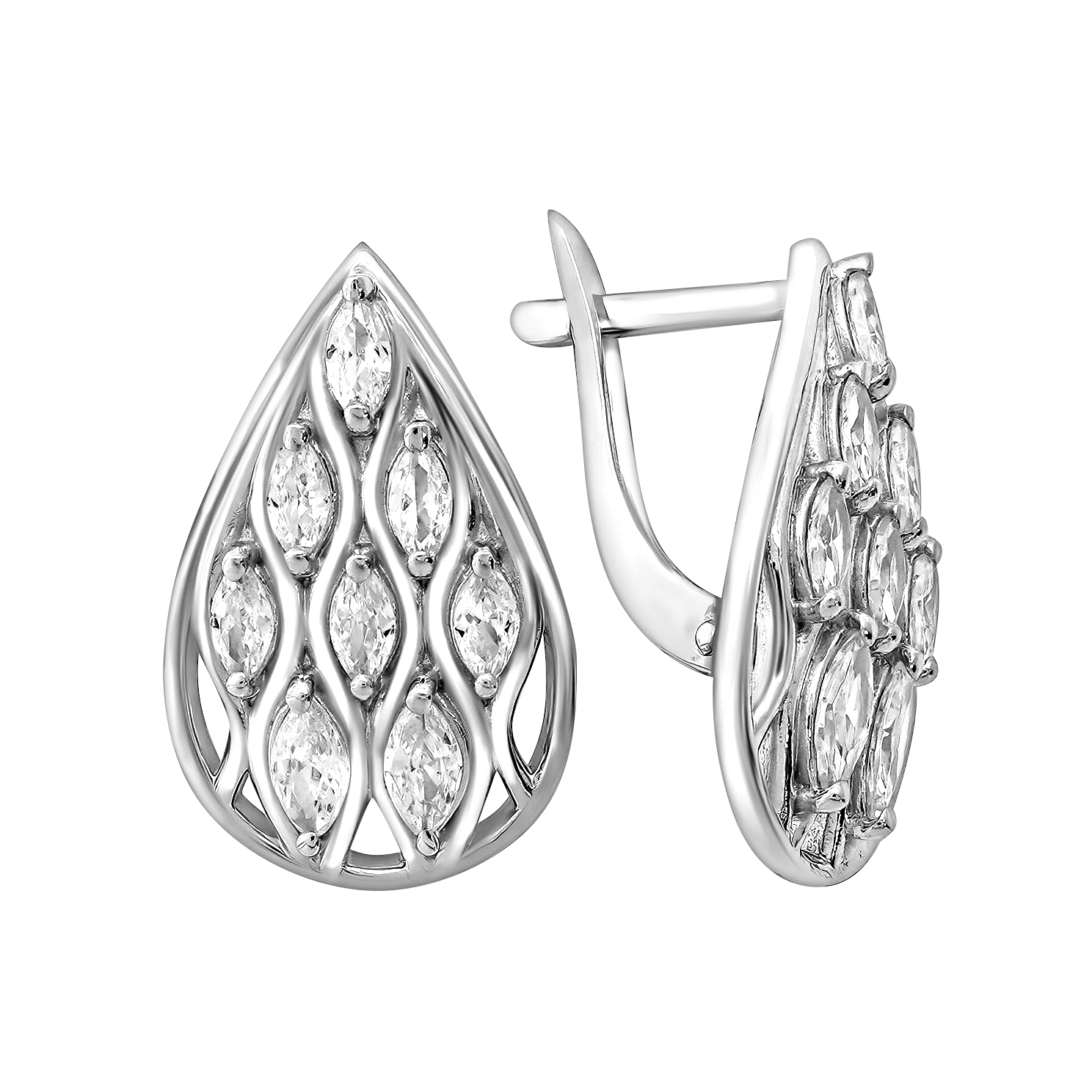 

Серьги из серебра ЯХОНТ Золотой 2724762, фианит, 2724762