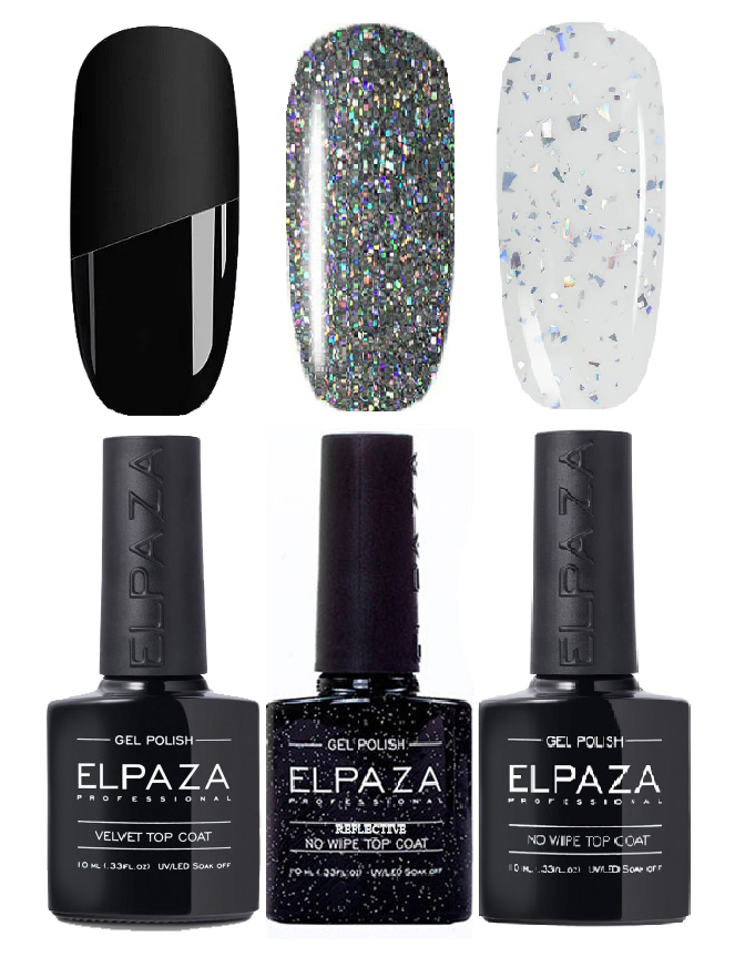 Набор топов Elpaza 3 шт Топ вельветовый Топ светоотражающий Топ с поталью miobrush набор кистей для макияжа velvet gray