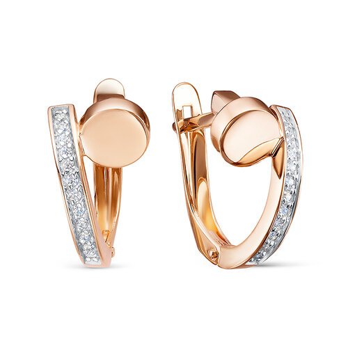 

Серьги из красного золота ЯХОНТ Золотой 2720705, фианит, 2720705