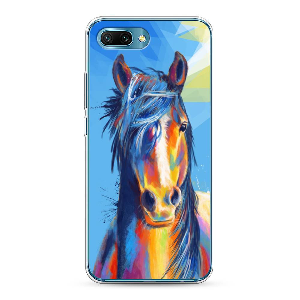 

Чехол для Honor 10 "Лошадь арт 3", Голубой;желтый;синий, 65350-1