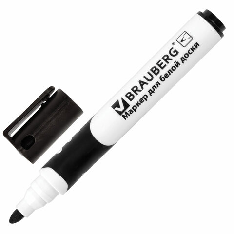

Маркер для досок Brauberg Soft круглый наконечник 5мм резиновая вставка черный 12шт