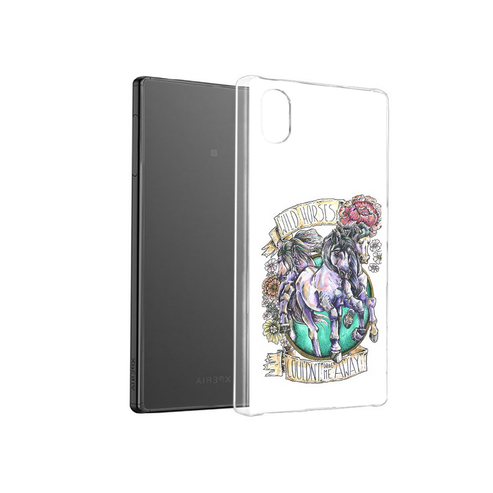 

Чехол MyPads Tocco для Sony Xperia X рисунок коней в цветах, Прозрачный, Tocco
